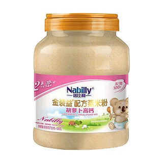 诺比利2段胡萝卜高钙金装益+配方蒸米粉(塑罐装)