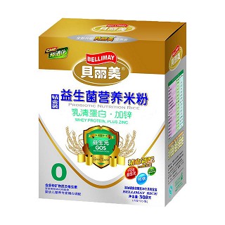 贝丽美0段乳清蛋白加锌营养米粉(盒装)