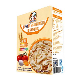 多能多 有机蝴蝶面(番茄鸡蛋味)