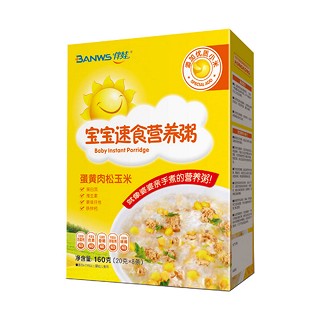 伴娃辅食宝宝蛋黄肉松玉米速食营养粥(麦丹郎)