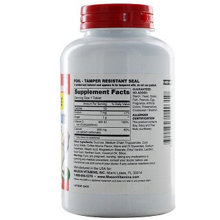 mason vitamins super calcium 600+d3 chewable(180片)