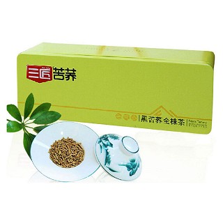 三匠 黑苦荞 全株茶全胚芽型 礼盒 铁盒(150g)