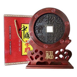 滇湘 工艺茶雕摆件 普洱生茶饼(招财进宝)