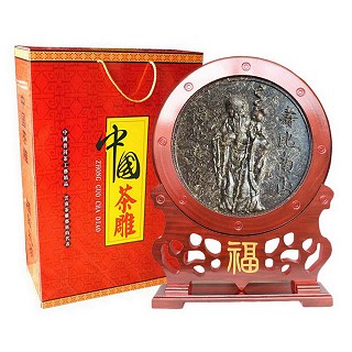 滇湘 工艺茶雕摆件 普洱生茶饼(福寿特大饼)