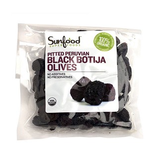sunfood pitted peruvian black botija olives(sunfood)