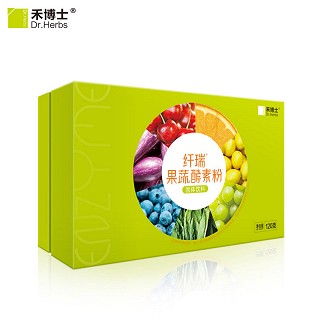 禾博士 纤瑞果蔬酵素粉 台湾水果酵素 真正60种蔬果 15袋/盒x2盒价格
